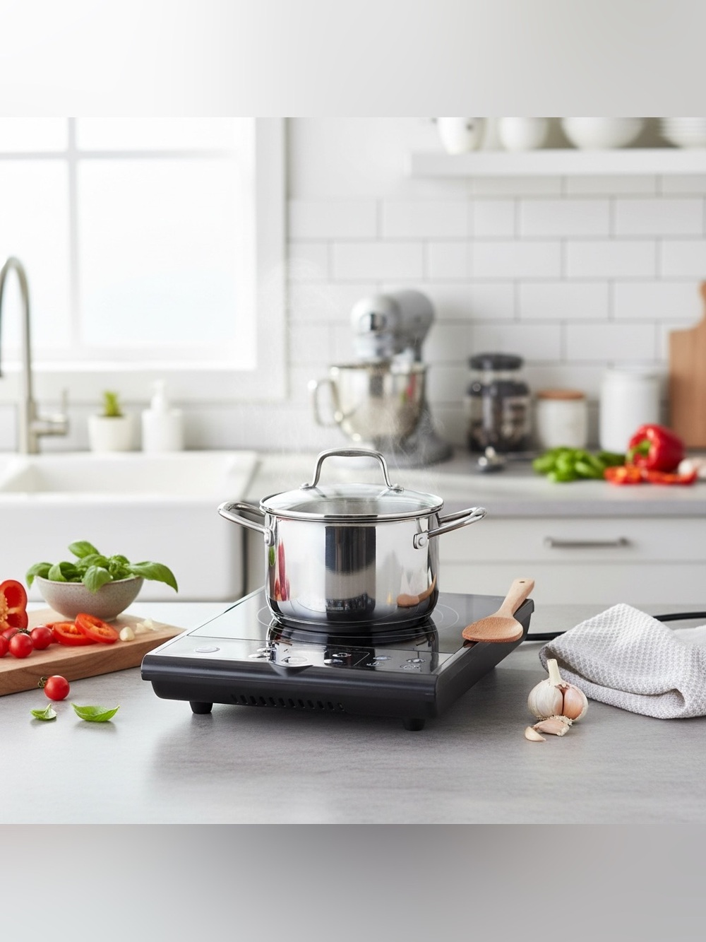 Living Basics 1800W Portable Induction Cooker Model 16D3